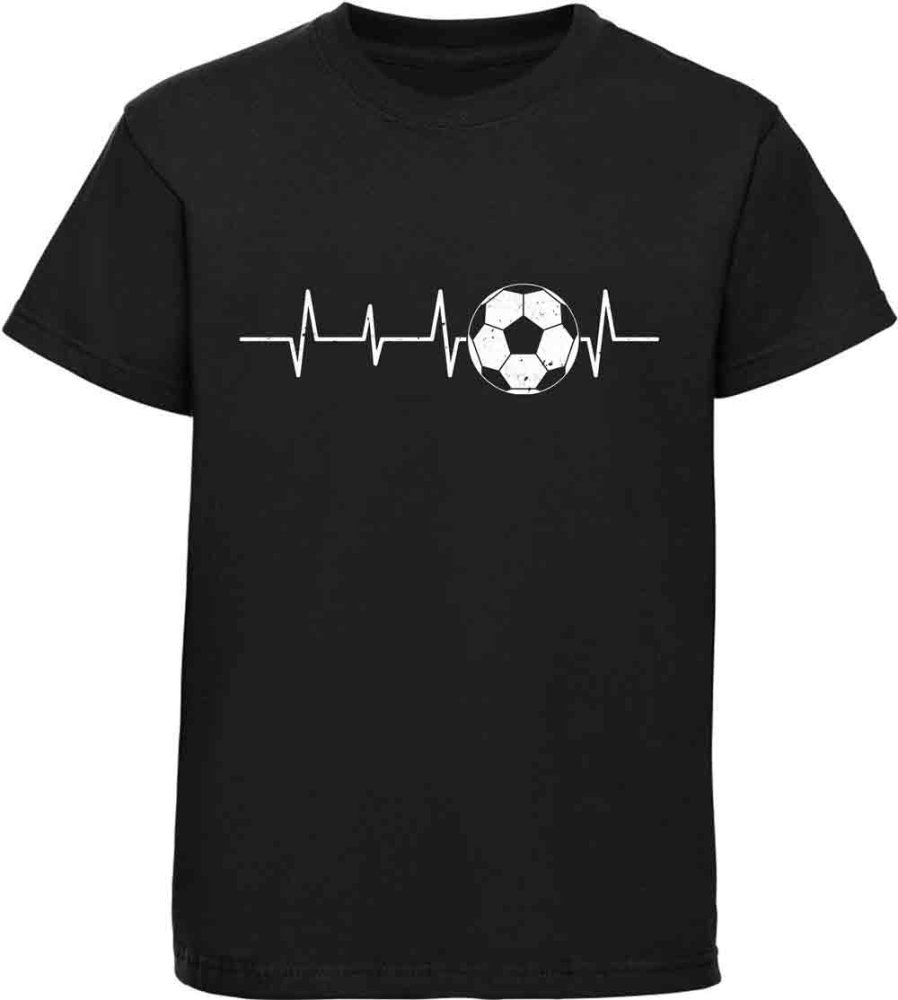 Bedrucktes Kinder T-Shirt Herzlinie mit Fussball
